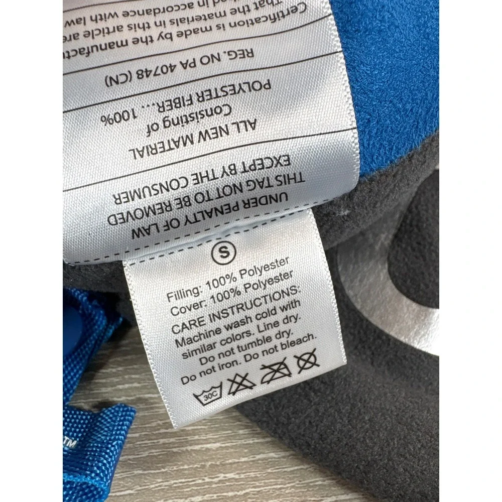 Bcozzy Chin Supporting Travel Neck Pillow Gray Blue Small Kids Storage Bag NWT
